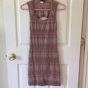 Pick lace mini dress.